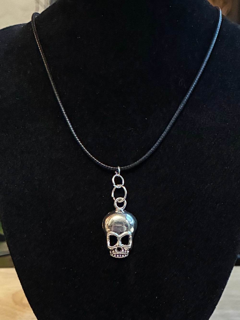 Silver Skull Pendant Necklace | Handcrafted Goth